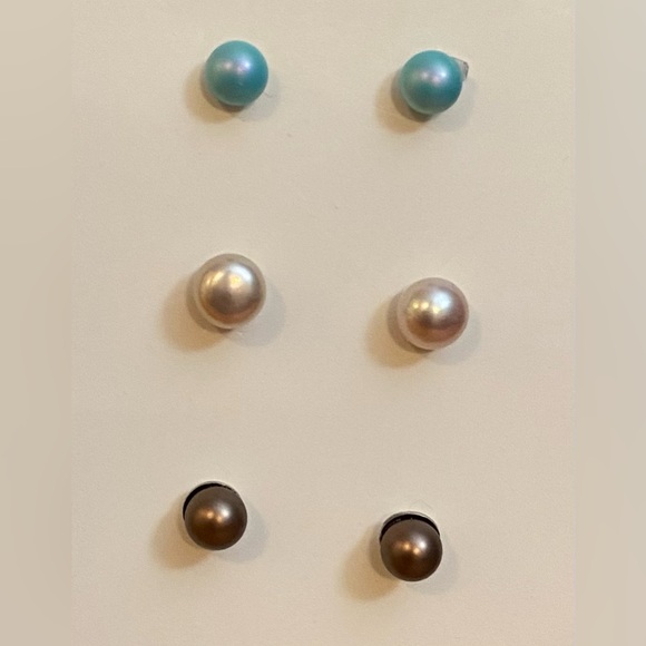 Freshwater & Swarovski Crystal Pearl earrings #5 NEW - Picture 2 of 2